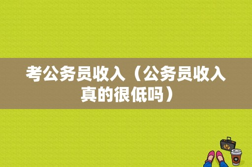 考公务员收入（公务员收入真的很低吗）