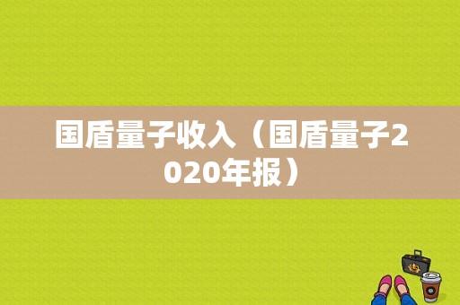 国盾量子收入（国盾量子2020年报）