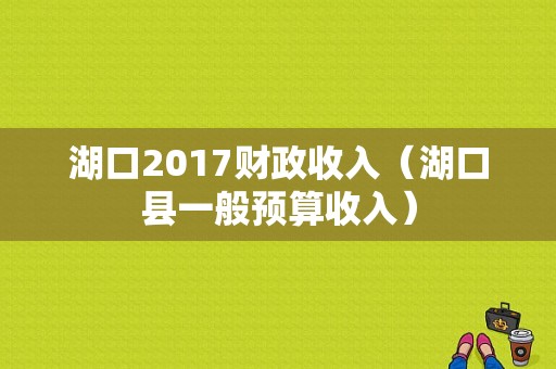 湖口2017财政收入（湖口县一般预算收入）