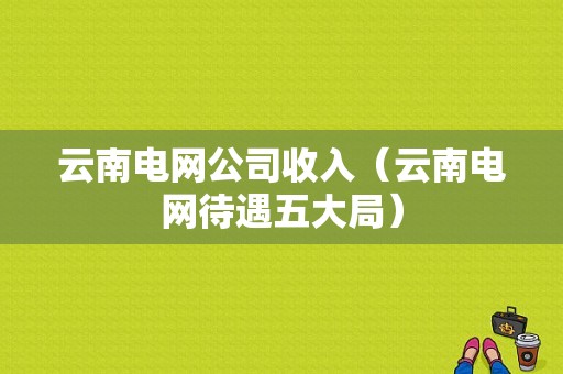 云南电网公司收入（云南电网待遇五大局）-图1