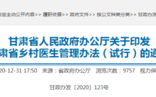 甘肃村医收入（甘肃村医工资发放标准2020）