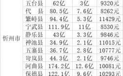 忻州各县人均收入（忻州人均年收入）