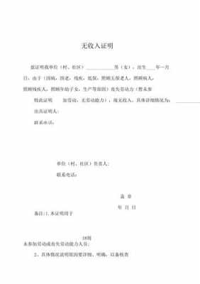 个人无收入证明范本（无收入证明有什么用途）-图2