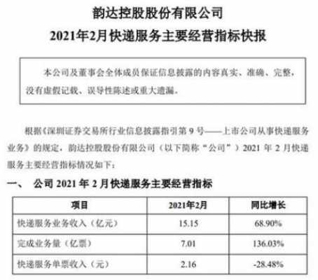 上海韵达快递收入（上海韵达快递收入多少）-图3