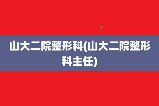 山大二院收入（山大二院什么级别）-图2