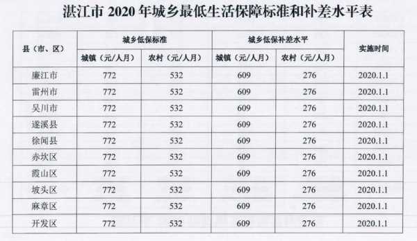 湛江人均最低收入（湛江市人均收入多少才能低保）-图1