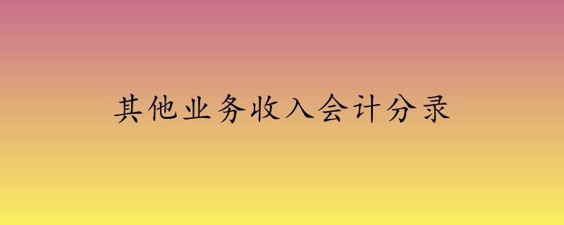 其他业务收入分录（其他业务收入的会计处理）-图1