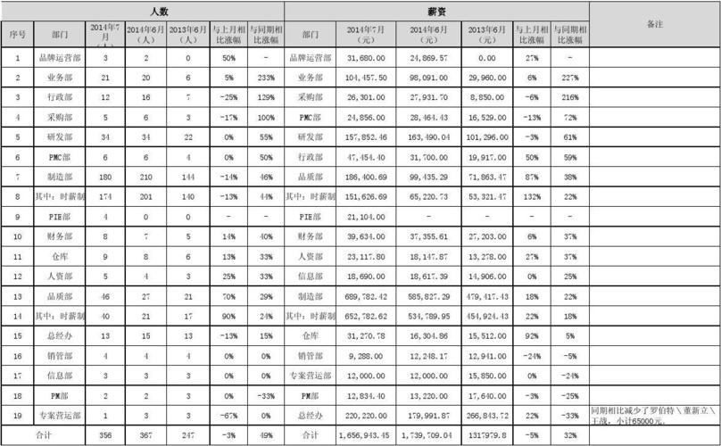 员工收入分析报告（员工收入状况对比表）-图2