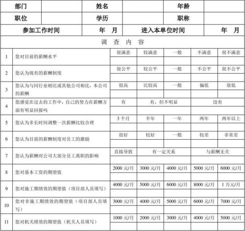 真实工资收入调查（工资调查表）-图2