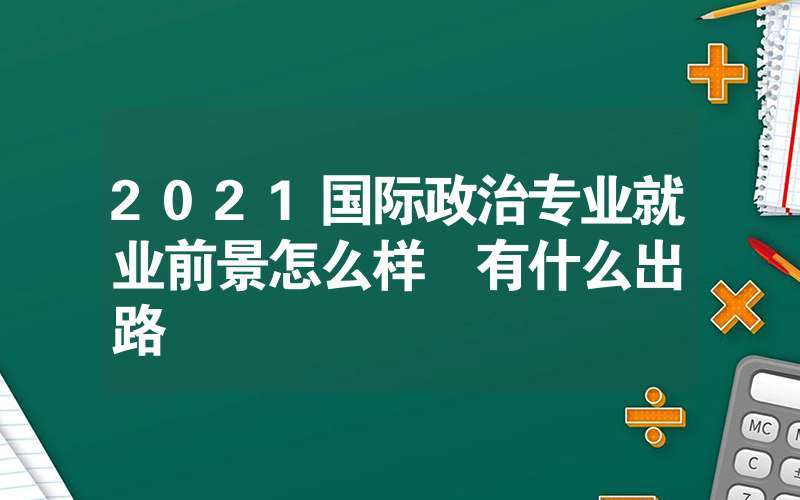 国际政治专业收入（国际政治专业有出路吗）-图1