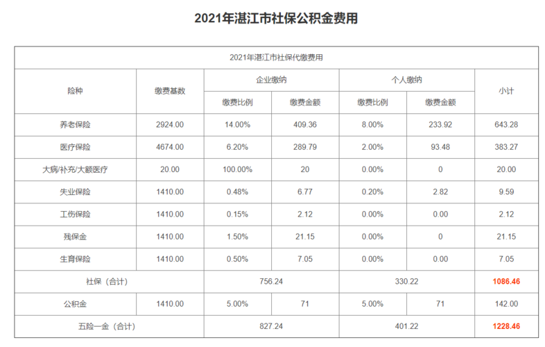 湛江市保费收入（2021年7月湛江社保缴费标准）-图2